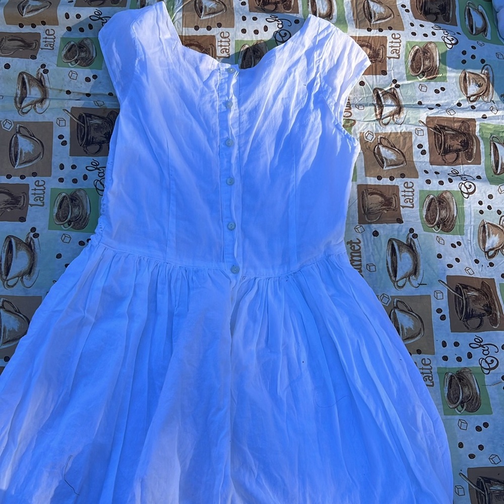 WHITE MIDI DRESS - Picture 2 of 2